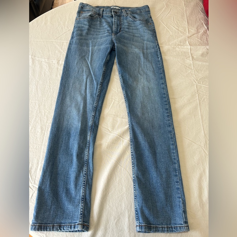 Wrangler Kids US 16 Regular Fit Jeans Blue Denim Adjustable Elastic Band Boys